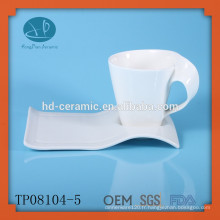 Tasse à expresso et soucoupe pour hôtel, tasse et soucoupe de fournisseur en Chine, tasse à café et assiette, tasse et soucoupe en porcelaine